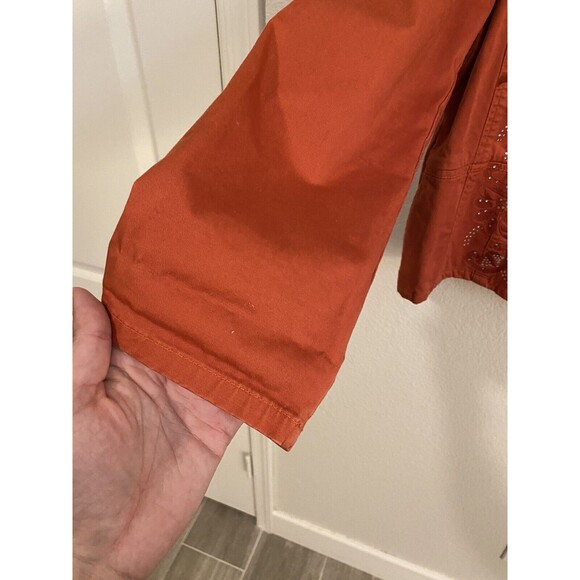 CHICO'S 2 (L) Full Zip Jacket 2 Boho Embroidery, 100% Cotton, Art To Wear F1 10 - Picture 5 of 12